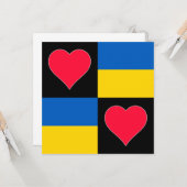 Oekraïense vlag - Heart Cute Patriotic Oekraïense Kaart (Voorkant / Achterkant in situ)