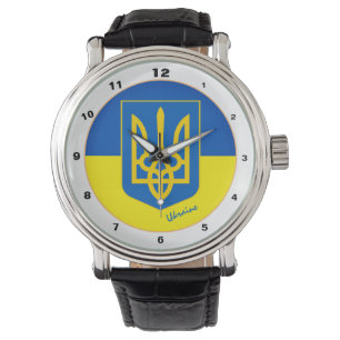 Oekraïense Vlag horloge, Oekraïense mode / tryzub Horloge