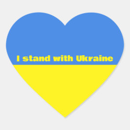 Oekraïense vlag, ik sta achter Oekraïne, Hart Sticker