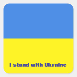 Oekraïense vlag, ik sta achter Oekraïne, Vierkante Sticker