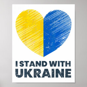 Oekraïense Vlag - Ik Sta Achter Oekraïne Vlag 1 Poster