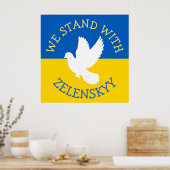 Oekraïense vlag | Ik sta achter Zelensky Poster (Keuken)