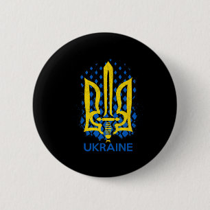 Oekraïense vlag - Ik sta met Oekraïne Oekraïense v Ronde Button 5,7 Cm