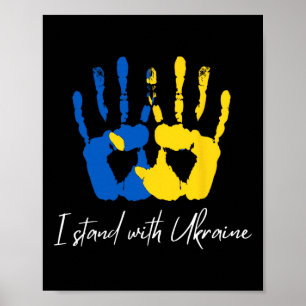 Oekraïense vlag Ik sta met Oekraïne Zelensky Oekra Poster