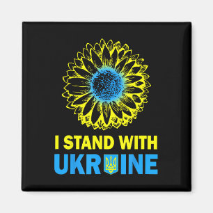 Oekraïense Vlag Ik Sta Met Oekraïne Zonnebloem Oek Magneet