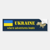 Oekraïense vlag + kaartBumpersticker Bumpersticker (Voorkant)