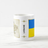 Oekraïense vlag + kaartMok Koffiemok (Center)