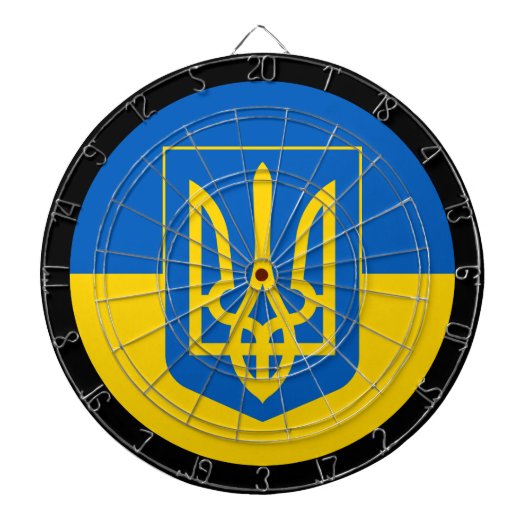 Oekraïense vlag/karton/spelraad dartbord (Voorkant)