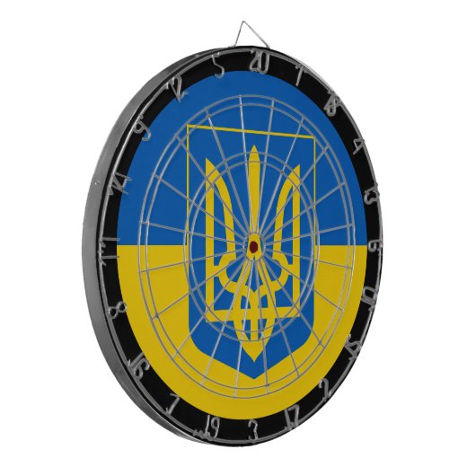Oekraïense vlag/karton/spelraad dartbord (Voorkant Links)