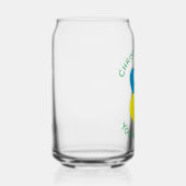 Oekraïense vlag kerst engel gepersonaliseerd blikvorm glas (Rechts)