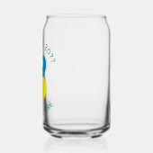 Oekraïense vlag kerst engel gepersonaliseerd blikvorm glas (Links)