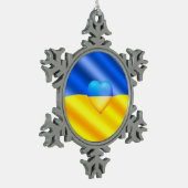 Oekraïense vlag kerstversiering vredesvrijheid tin sneeuwvlok ornament