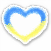 Oekraïense vlag kleuren hart Sticker - Freedom (Voorkant)