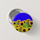 Oekraïense vlag kleuren Zonnebloemen Button Onders (Voorkant /achterkant)