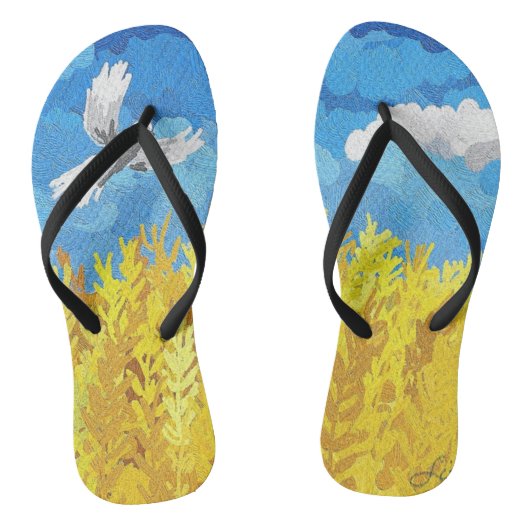 Oekraïense Vlag Landschap Flip Flops (Voetbed)