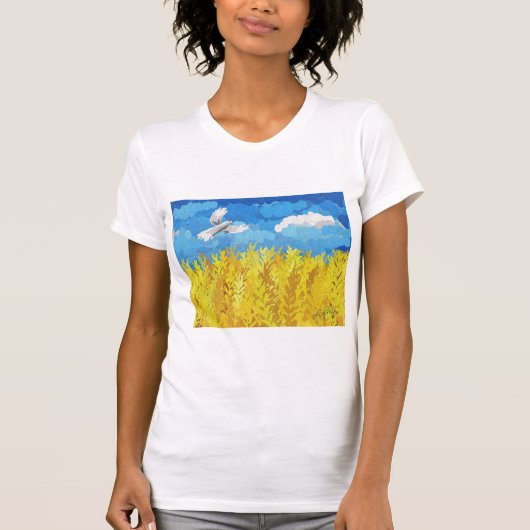 Oekraïense Vlag Landschap T-shirt (Voorkant)