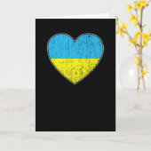 Oekraïense Vlag Liefde Hart Kaart (Gele Bloem)