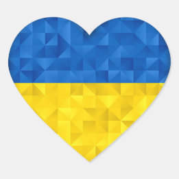 Oekraïense vlag. Liefde voor Oekraïne. Steun. Vel  Hart Sticker