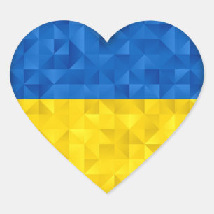 Oekraïense vlag. Liefde voor Oekraïne. Steun. Vel Hart Sticker