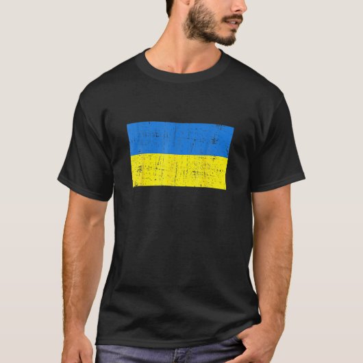  Oekraïense vlag - Mannen van de Oekraïense Retros T-shirt (Voorkant)