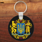 Oekraïense vlag Mat van wapens tryzub Nationaal sy Sleutelhanger (Voorkant)