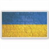 Oekraïense vlag met bakstenen muur textuur sticker (Voorkant)
