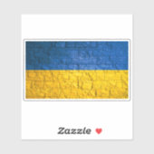 Oekraïense vlag met bakstenen muur textuur sticker (Vel)