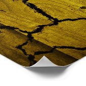 Oekraïense vlag met barsten poster (Hoek)