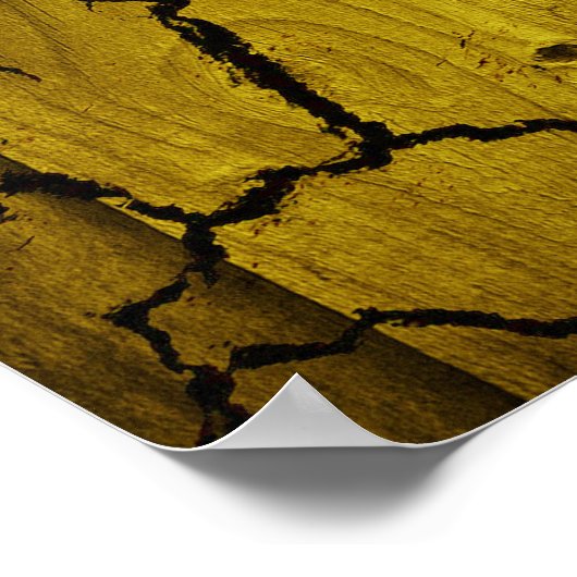 Oekraïense vlag met barsten poster (Hoek)