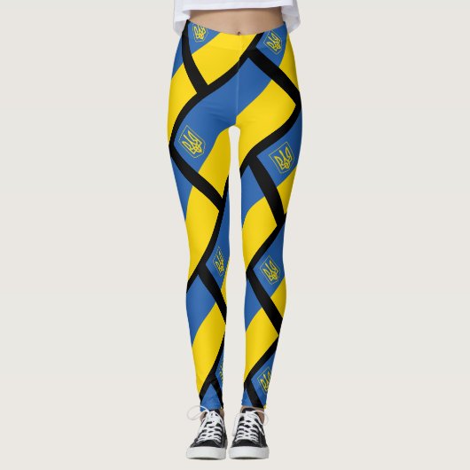 Oekraïense vlag met drietand leggings (Voorkant)