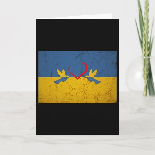 Oekraïense vlag met hart kaart (Voorkant)