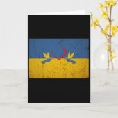 Oekraïense vlag met hart kaart (Gele Bloem)