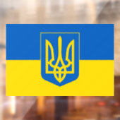 Oekraïense vlag met het Trident-wapen. Raamsticker (Vel 2)
