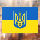 Oekraïense vlag met het Trident-wapen. Raamsticker (Vel 2)