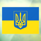 Oekraïense vlag met het Trident-wapen. Raamsticker (Vel 3)