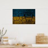 Oekraïense vlag met scheuren poster (Keuken)