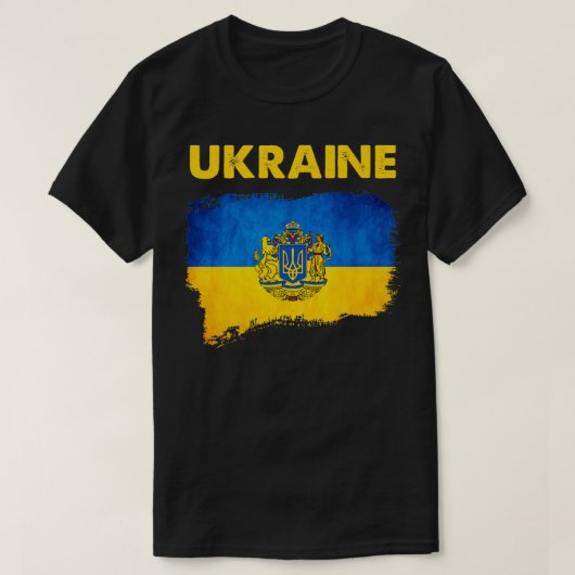  oekraïense vlag met trident symbool Oekraïens T-shirt (Design voorkant)