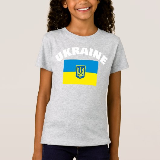 Oekraïense vlag met Tryzub-schild T-shirt (Voorkant)