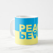 Oekraïense vlag met vredesbrieven koffiemok (Voorkant links)