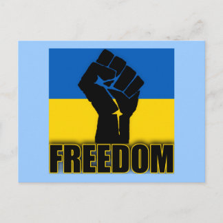 Oekraïense vlag met vuist voor vrijheid briefkaart