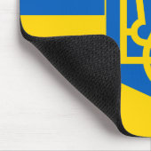 Oekraïense vlag met wapen muismat (Hoek)