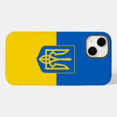Oekraïense vlag met wapenschild Case-Mate iPhone case (Achterkant (horizontaal))