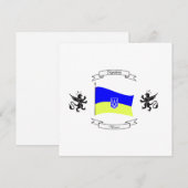 Oekraïense vlag met wapenschild en leeuwen feestdagenkaart (Voorkant / Achterkant)