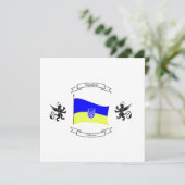 Oekraïense vlag met wapenschild en leeuwen feestdagenkaart (Staand voorkant)