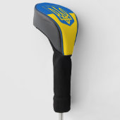 Oekraïense vlag met wapenschild golfheadcover (Schuin)