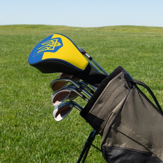 Oekraïense vlag met wapenschild golfheadcover (Insitu)