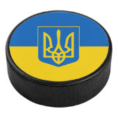 Oekraïense vlag met wapenschild hockey puck (3/4)