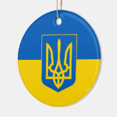 Oekraïense vlag met wapenschild keramisch ornament (Links)