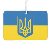Oekraïense vlag met wapenschild luchtverfrisser (Achterkant)