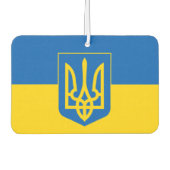 Oekraïense vlag met wapenschild luchtverfrisser (Voorkant)